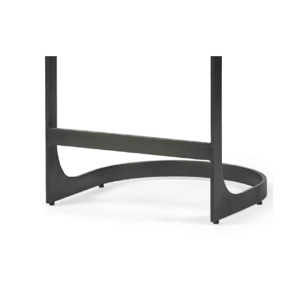 29" Black Leather and Metal Backless Counter Height Bar Chair-2