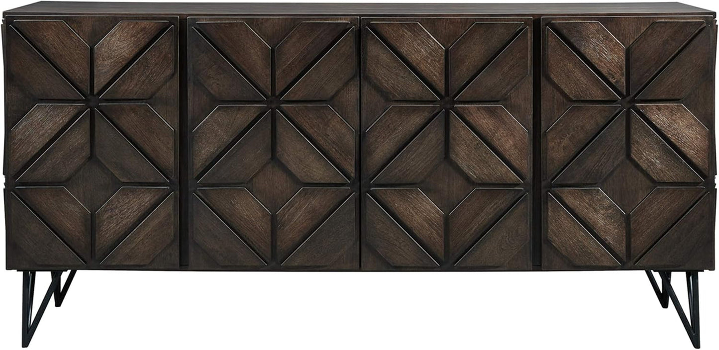 70" TV Stand Urban Geometric Design, 4 Doors-1