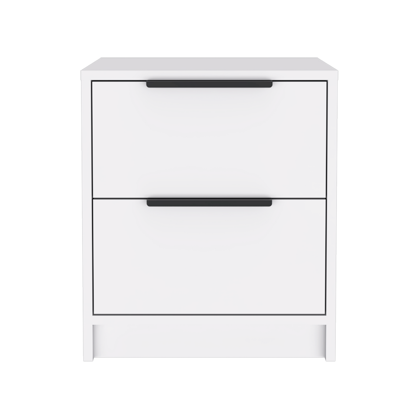 19" White Wood Two Drawer Nightstand-0