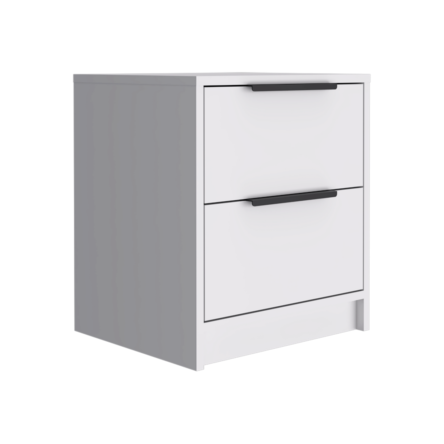 19" White Wood Two Drawer Nightstand-2