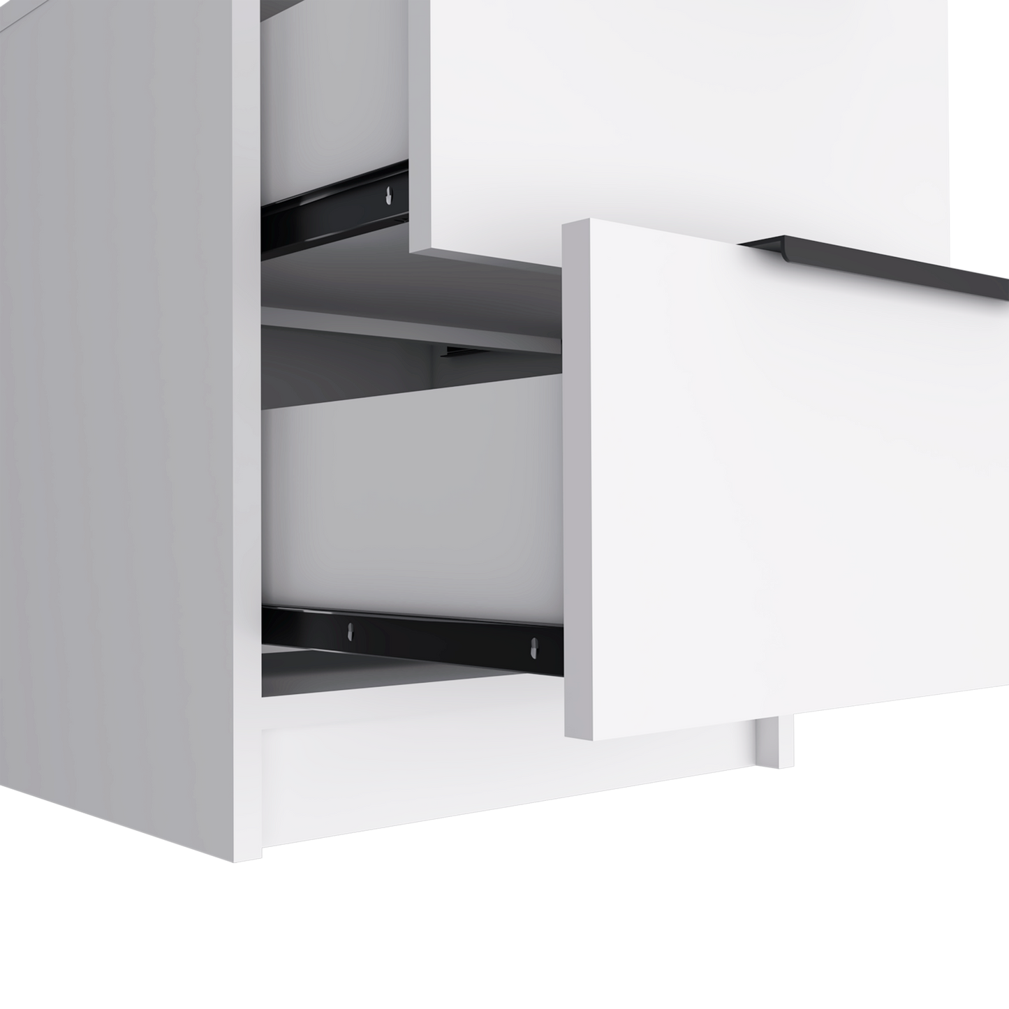 19" White Wood Two Drawer Nightstand-5