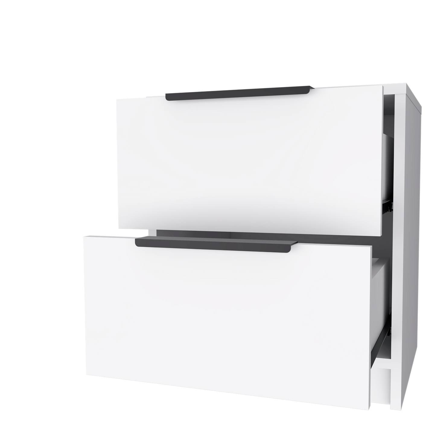 19" White Wood Two Drawer Nightstand-3