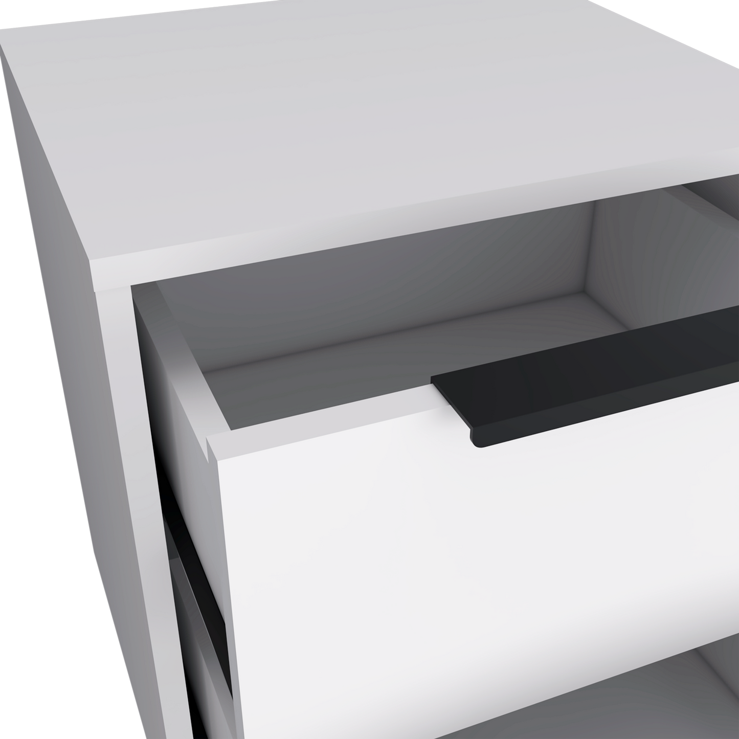 19" White Wood Two Drawer Nightstand-4
