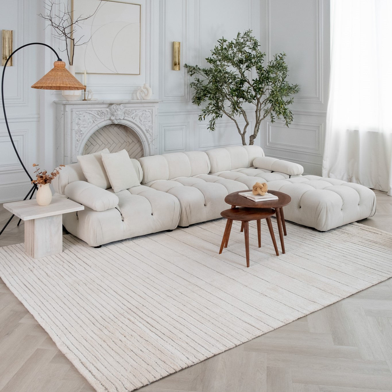 8' X 11' Cream and Beige Abstract Non Skid Area Rug-3