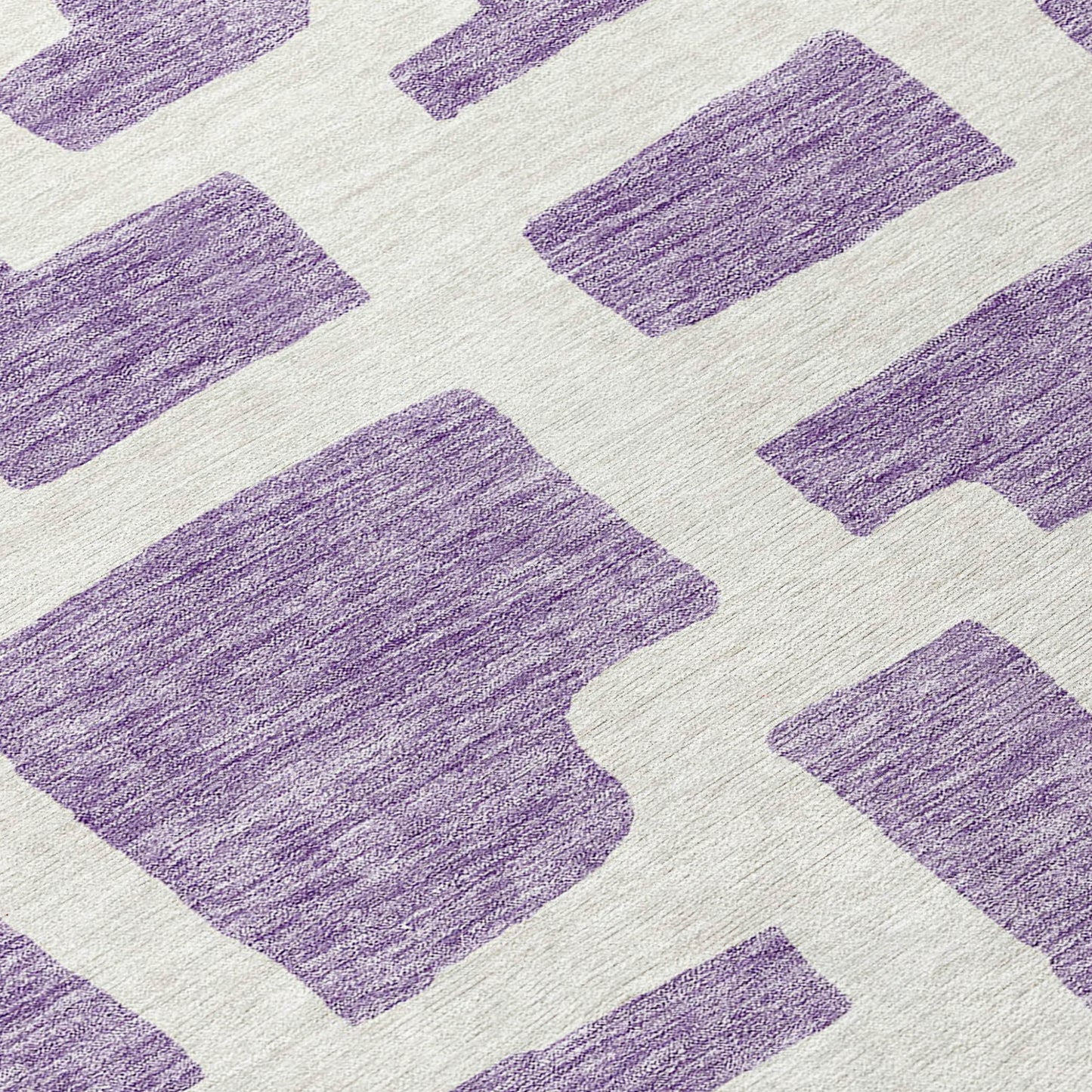 8' Purple And Ivory Round Abstract Washable Indoor Outdoor Area Rug-6
