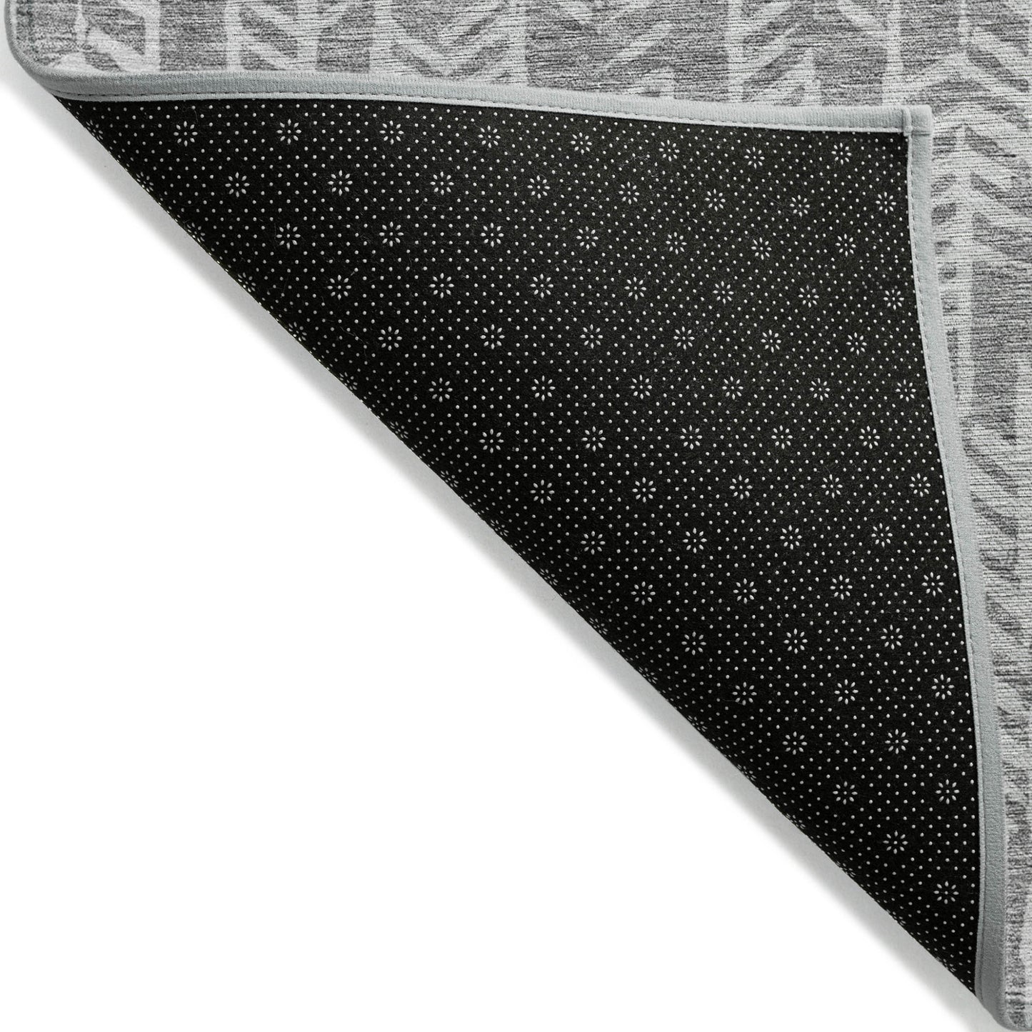 8' X 10' Gray And Silver Tribal Washable Indoor Outdoor Area Rug-3