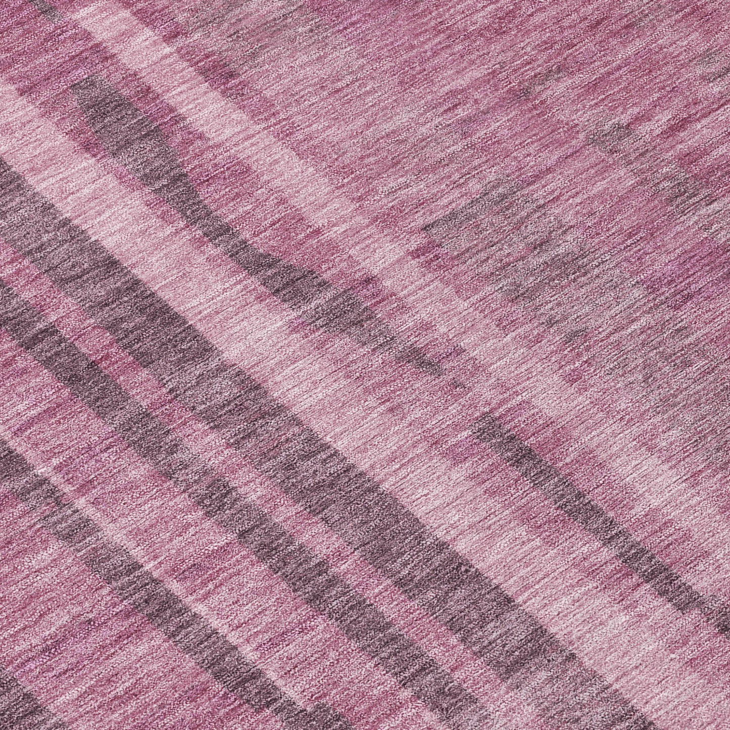 8' Blush And Brown Round Striped Washable Indoor Outdoor Area Rug-8