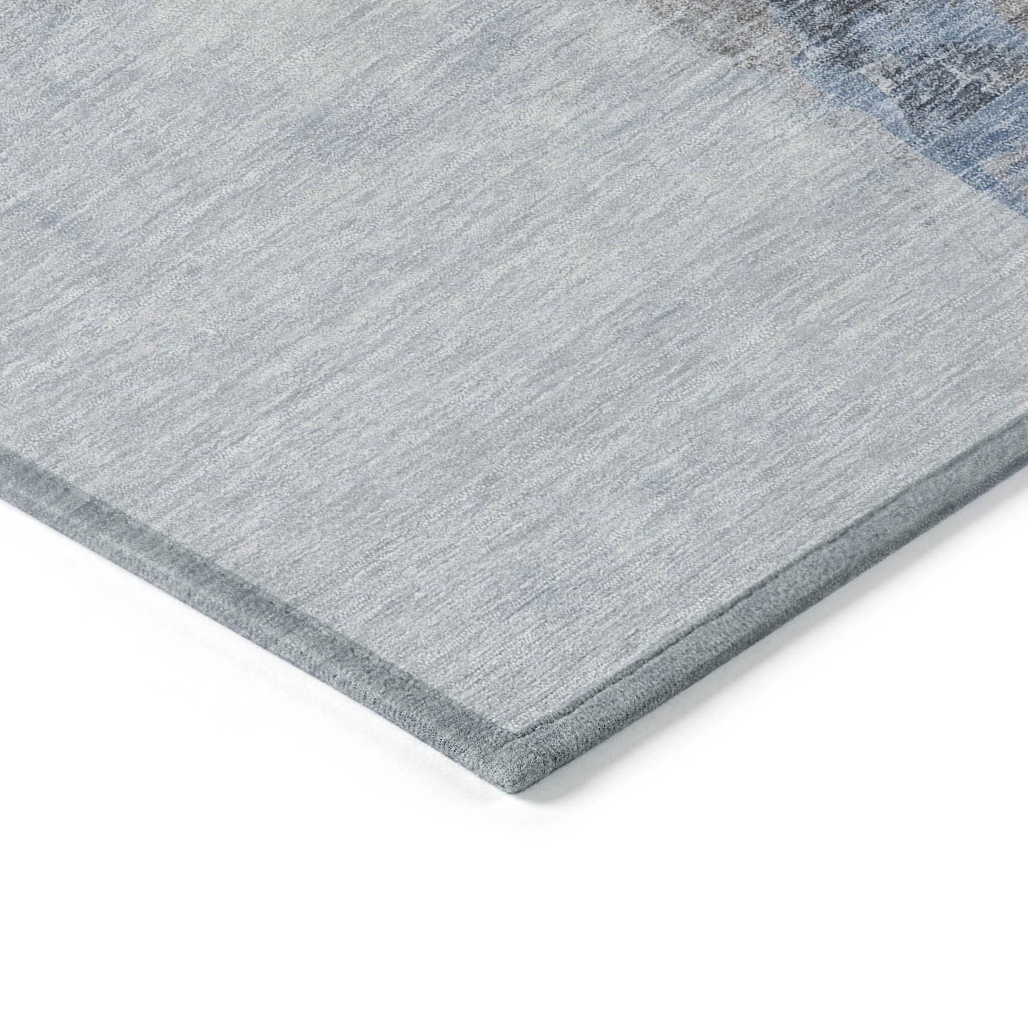 8' Sky Blue And Blue Round Abstract Washable Indoor Outdoor Area Rug-3