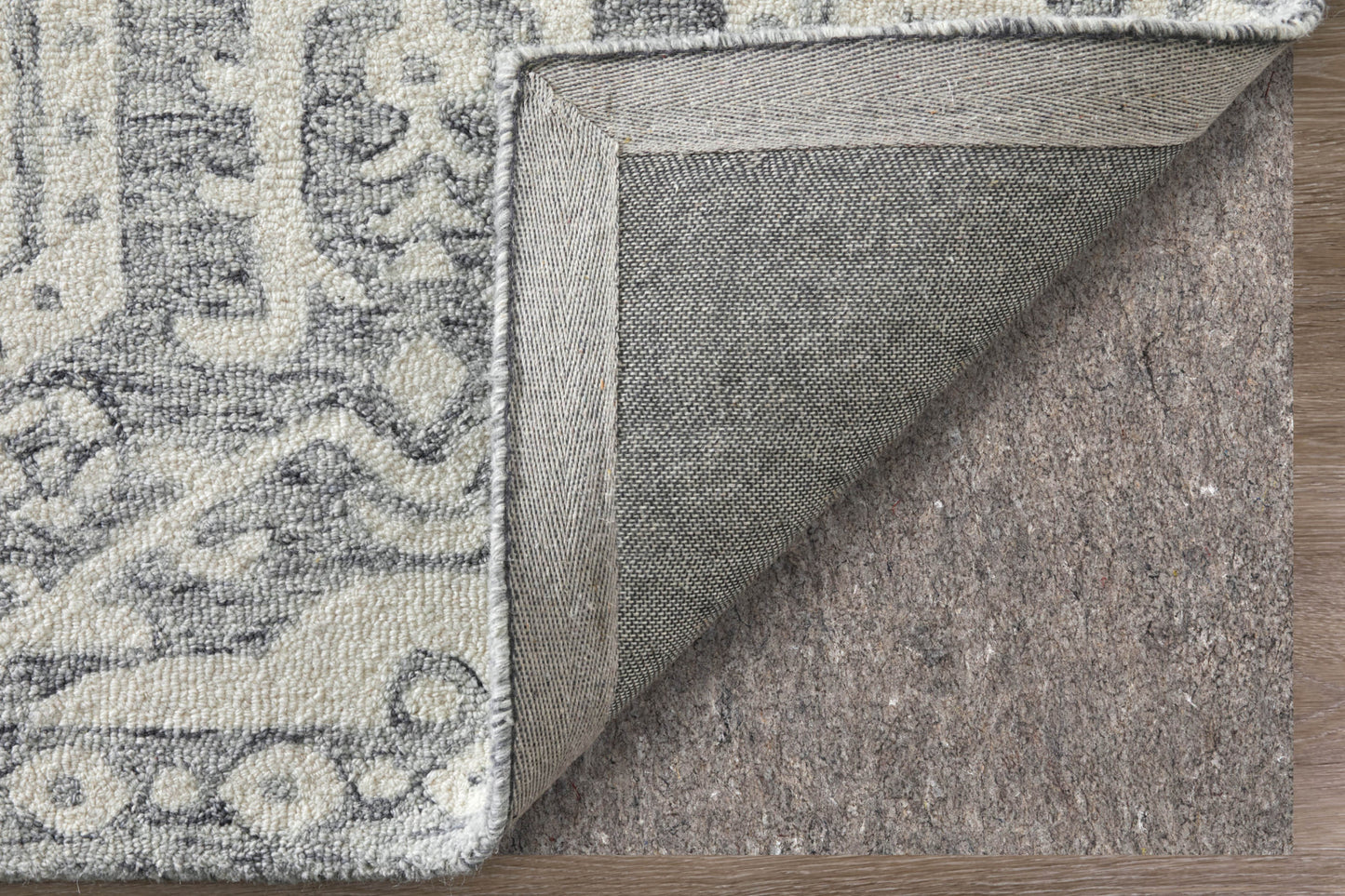9' X 12' Gray And White Geometric Hand Tufted Area Rug-3