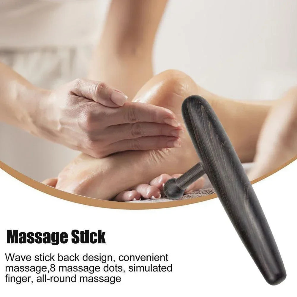 2pcs Deep Tissue Massage Tool Sandalwood Trigger Point Massager Black-3