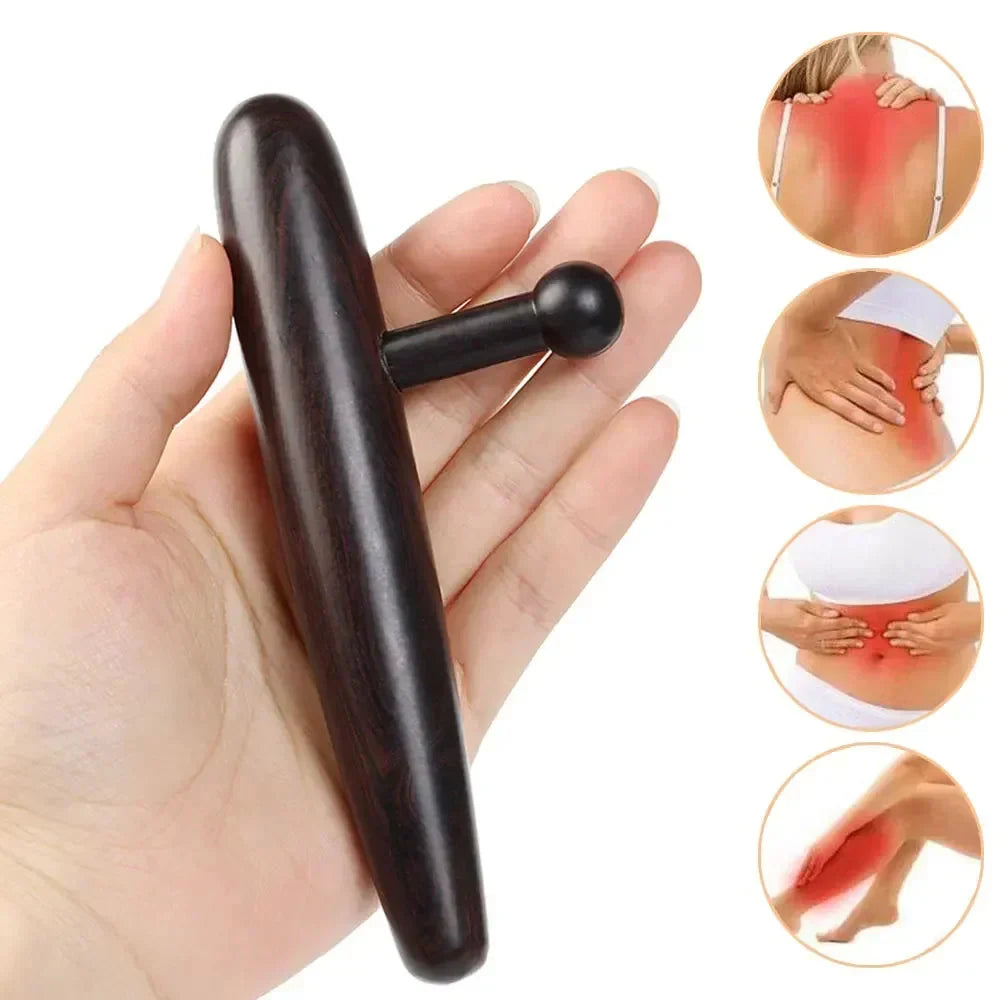 2pcs Deep Tissue Massage Tool Sandalwood Trigger Point Massager Black-1