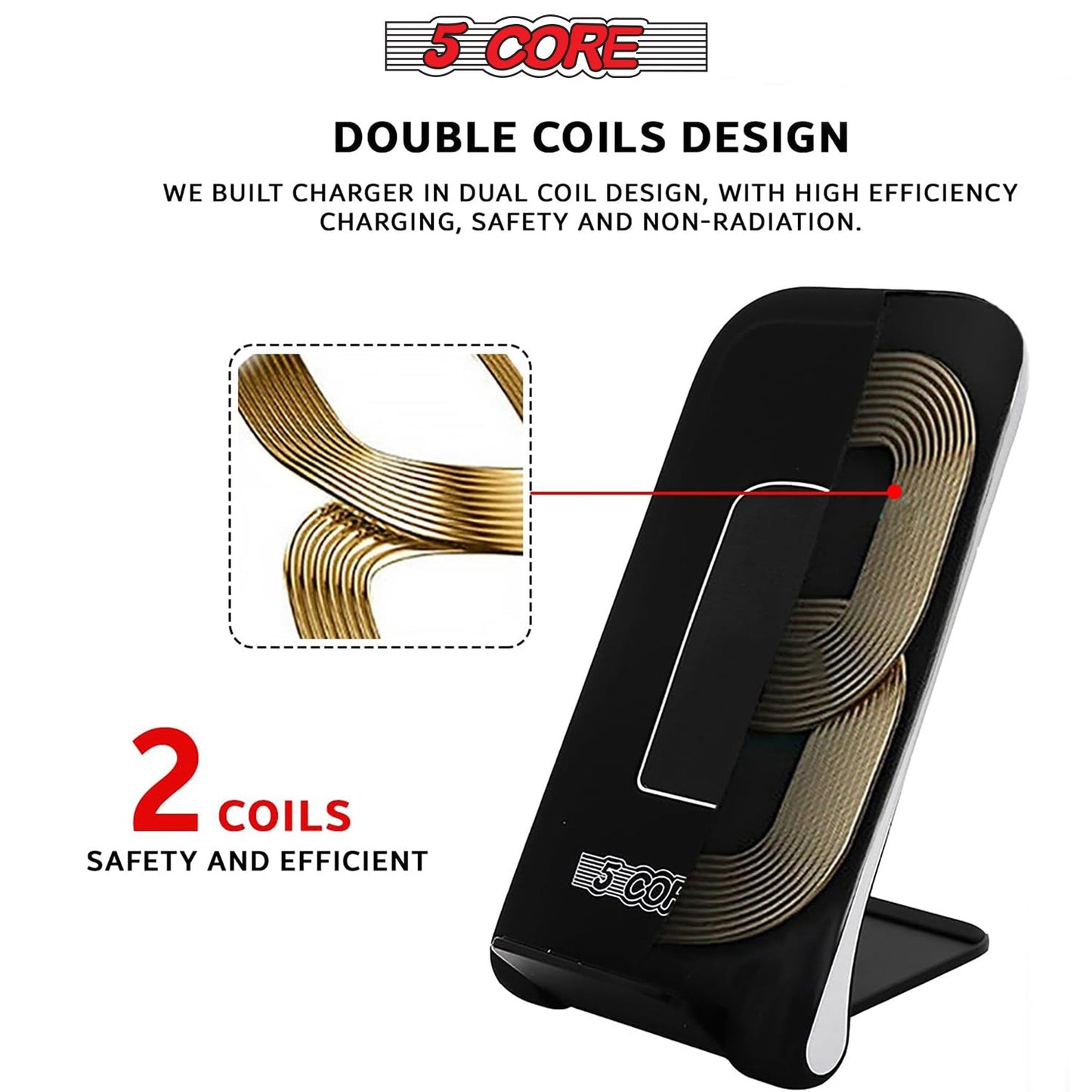 5 Core Wireless Charger 10W Max Fast Wireless Charging Pad Glass Top Pair Boostcharge Slim USB-C-2