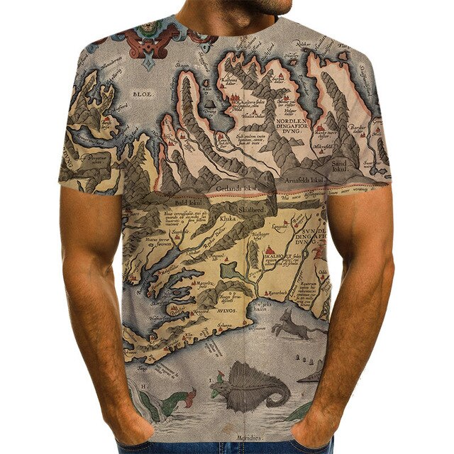 World Map T-shirt Funny T Shirts Summer Fashion Anime Tshirt 3D T Shirt Mens Clothing Tops Tees 2020 New Fashion-13