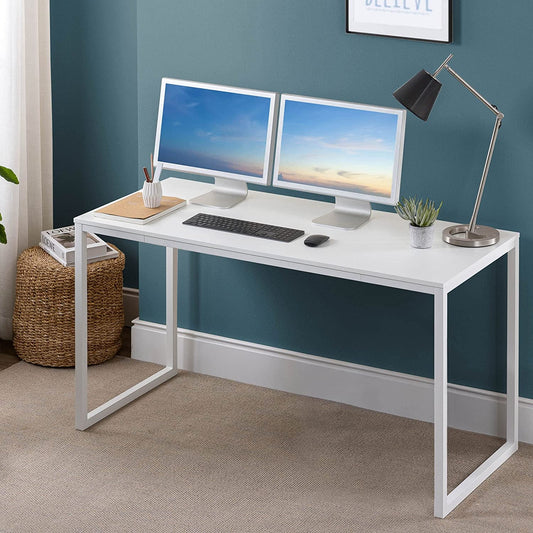 55″ White Desk with Easy Assembly-0