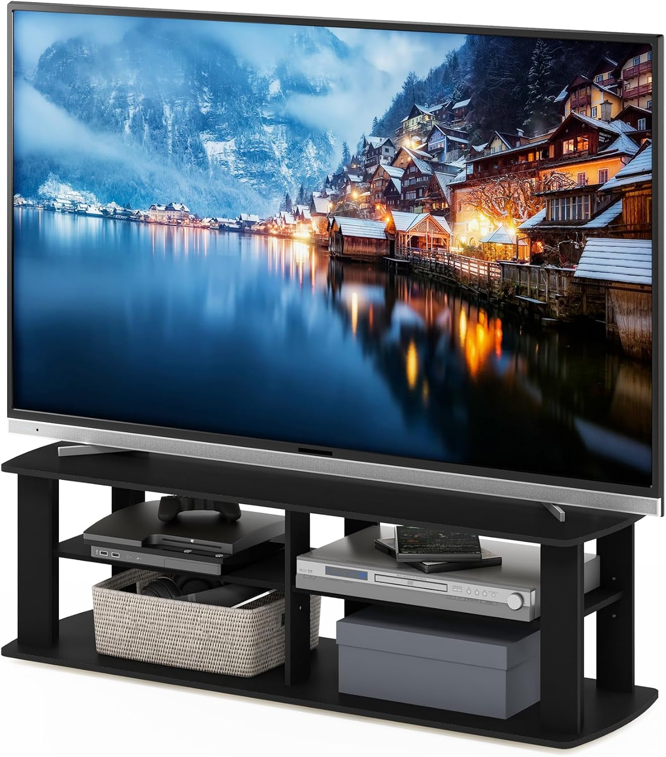 11191BK the Entertainment Center TV Stand, Black-3