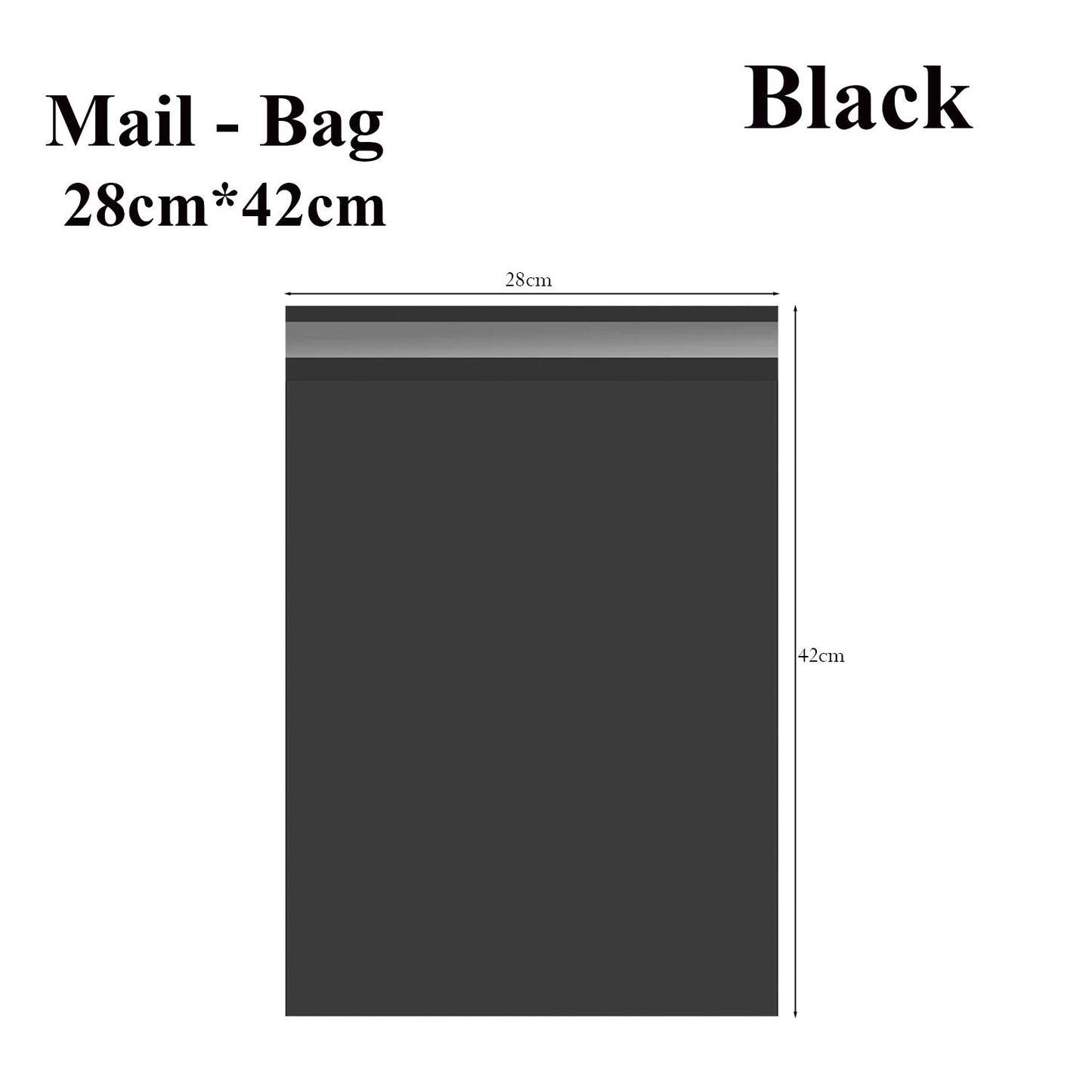 Black Poly Mailers Plastic Self-Sealing Envelope~5243-0