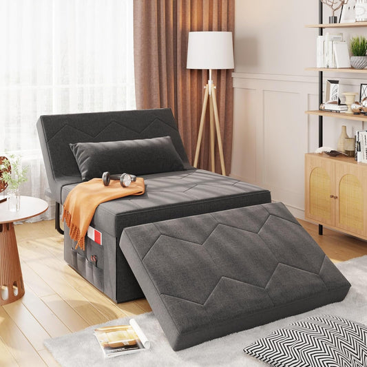 Convertible Sleeper Chair Bed with Adjustable Backrest-0