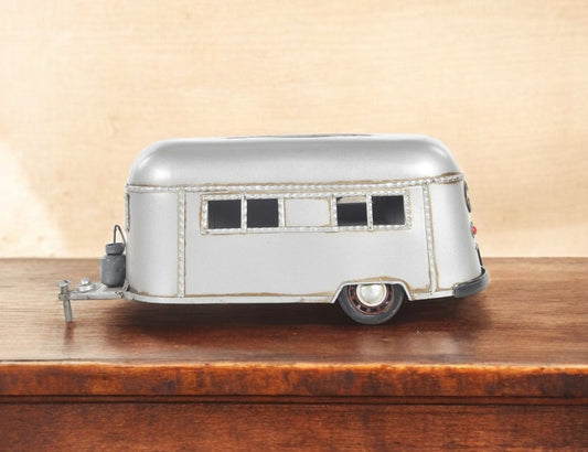 5" Silver Metal Hand Painted Decorative Tissue Box-0