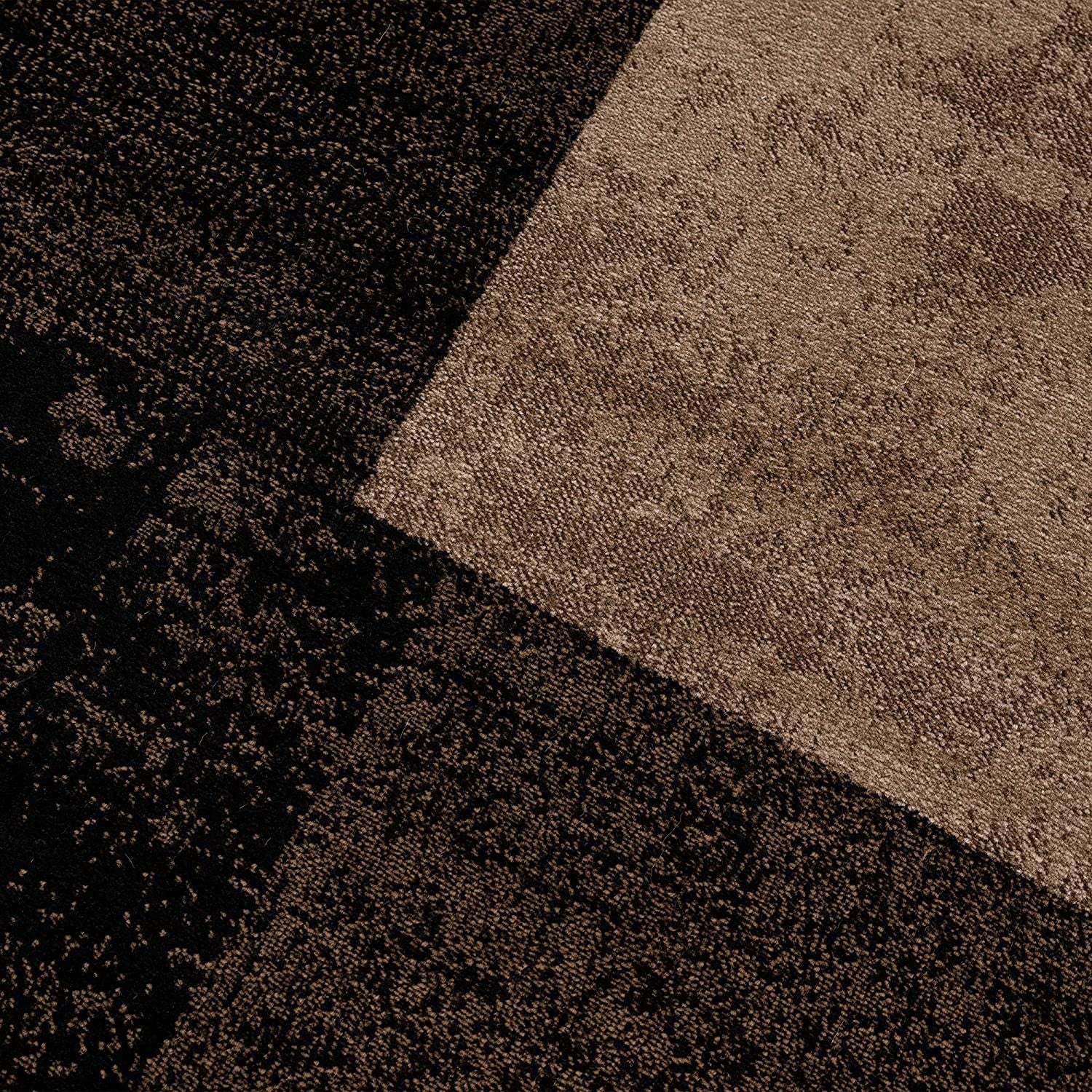 13' Brown And Black Geometric Shag Runner Rug-6
