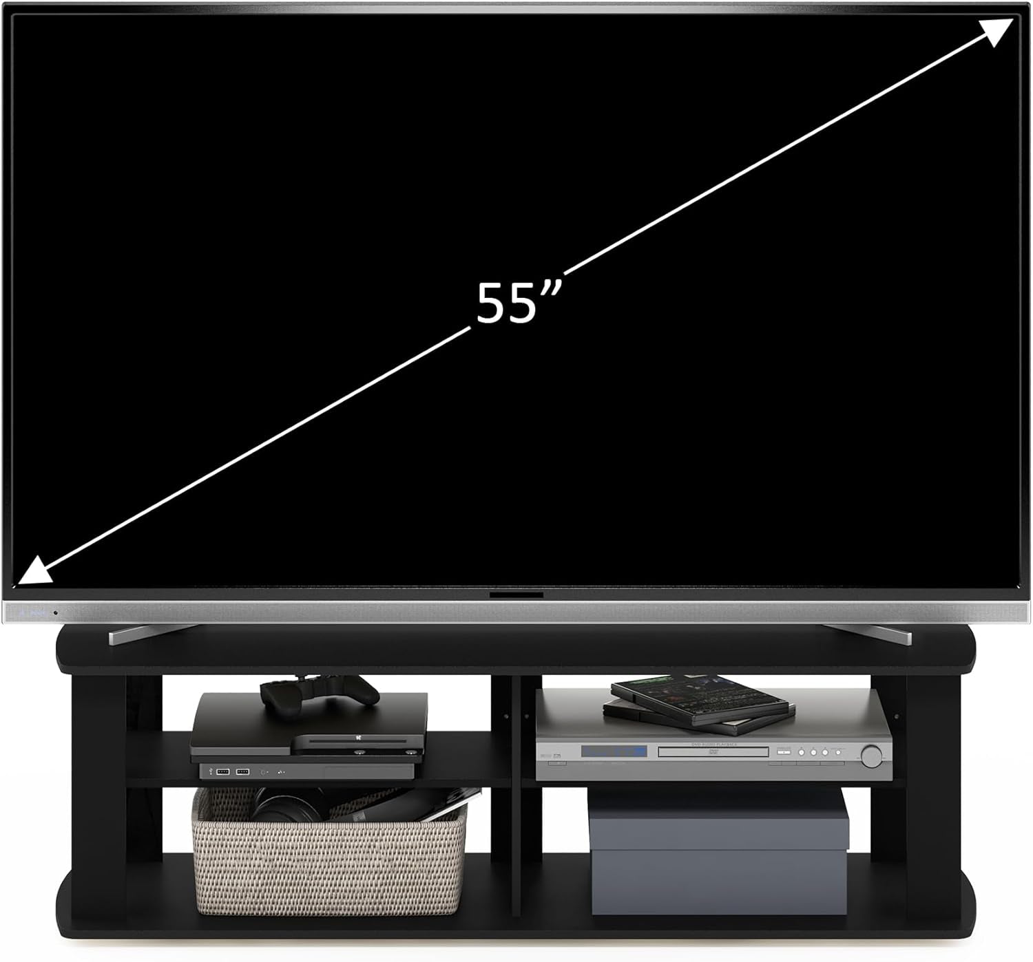 11191BK the Entertainment Center TV Stand, Black-4