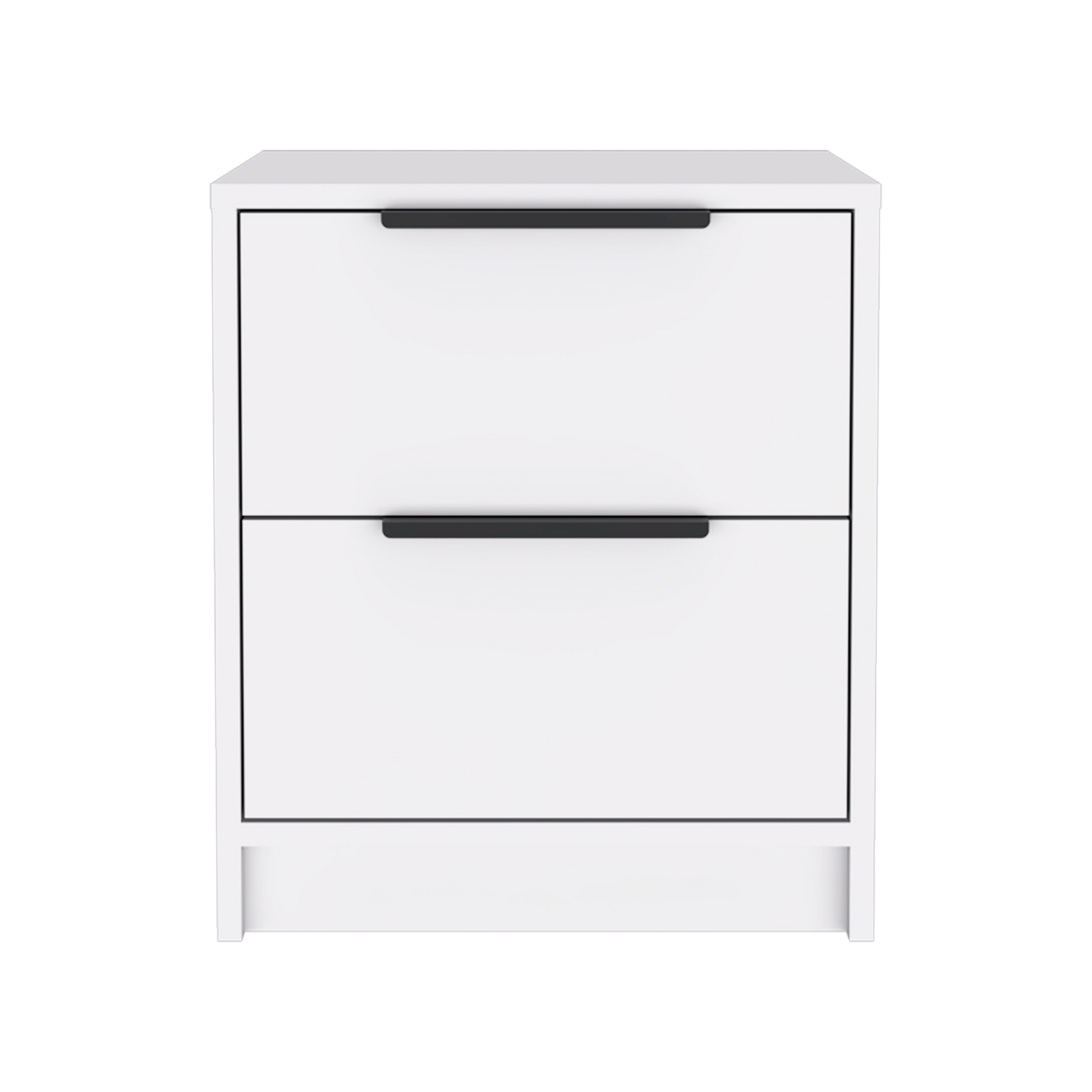 19" White Wood Two Drawer Nightstand-0