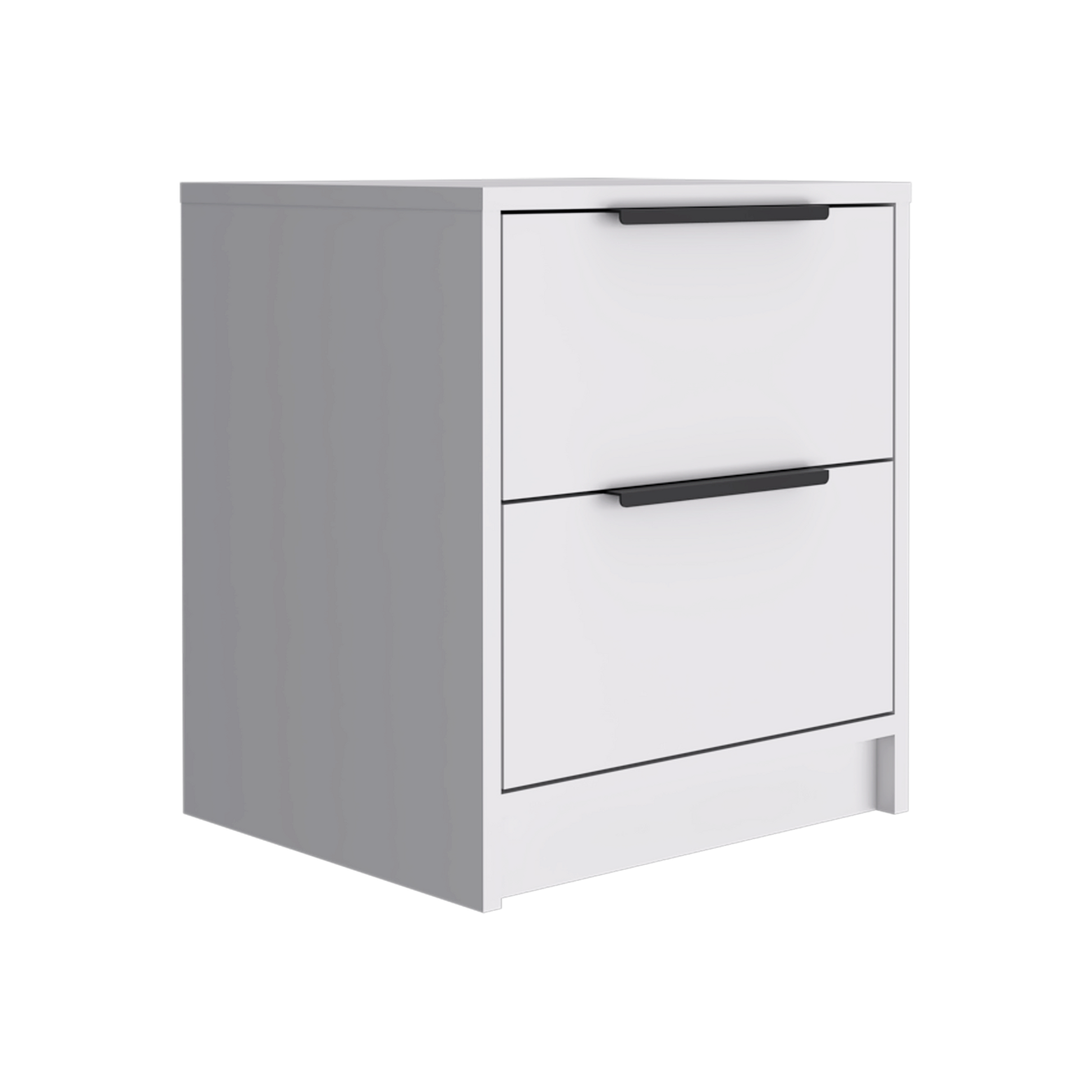19" White Wood Two Drawer Nightstand-2
