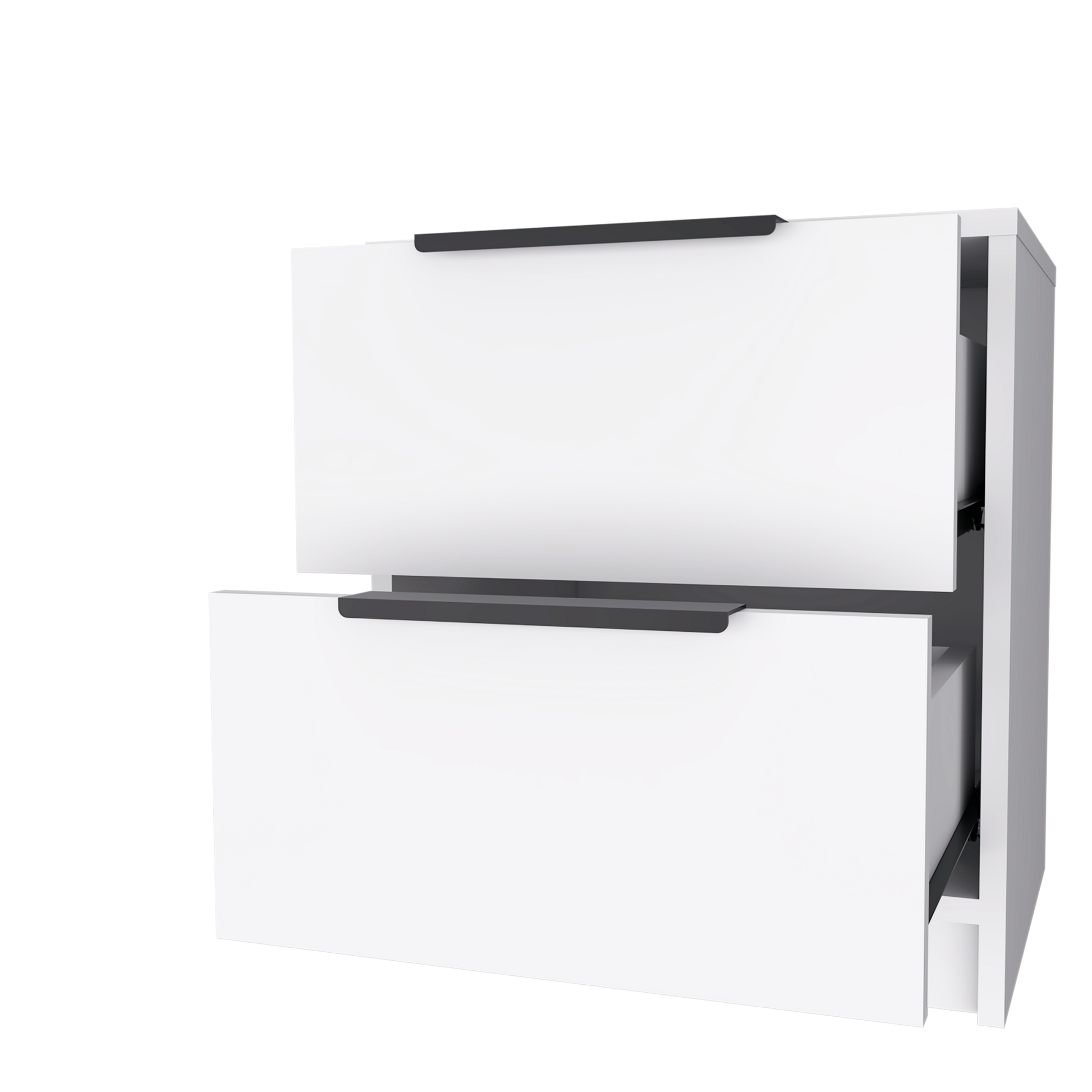 19" White Wood Two Drawer Nightstand-3