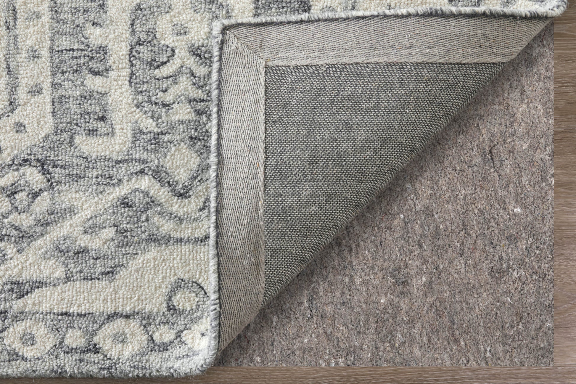 9' X 12' Gray And White Geometric Hand Tufted Area Rug-3