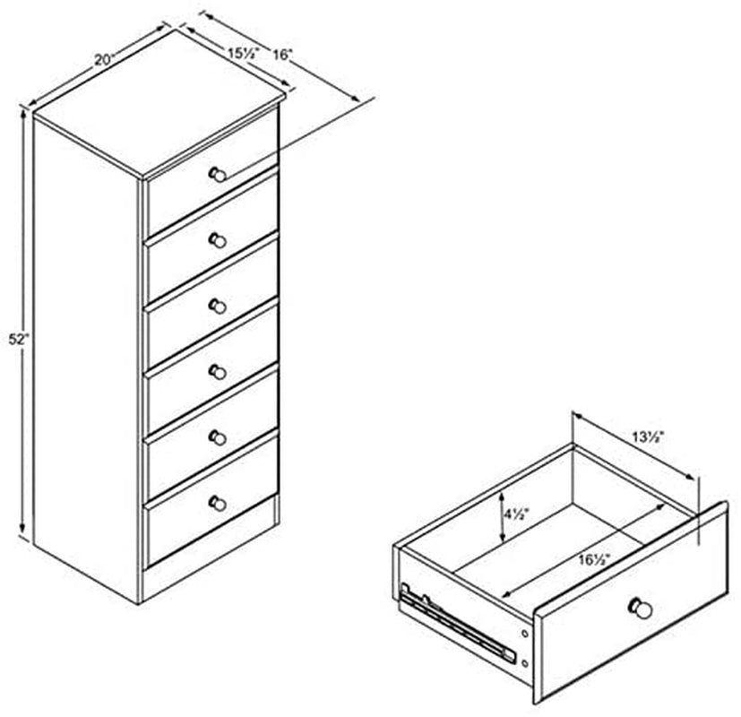 Astrid 6 Drawer Tall Chest for Bedroom-2