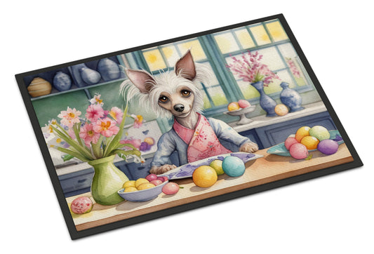Decorating Easter Chinese Crested Doormat-0