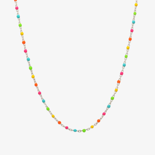 Silver gemstone necklace-0