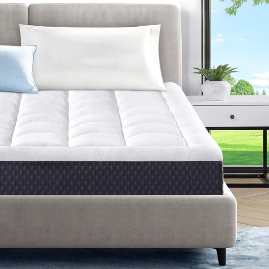 Cooling Gel Memory Foam Queen Mattress with Pillowtop-0