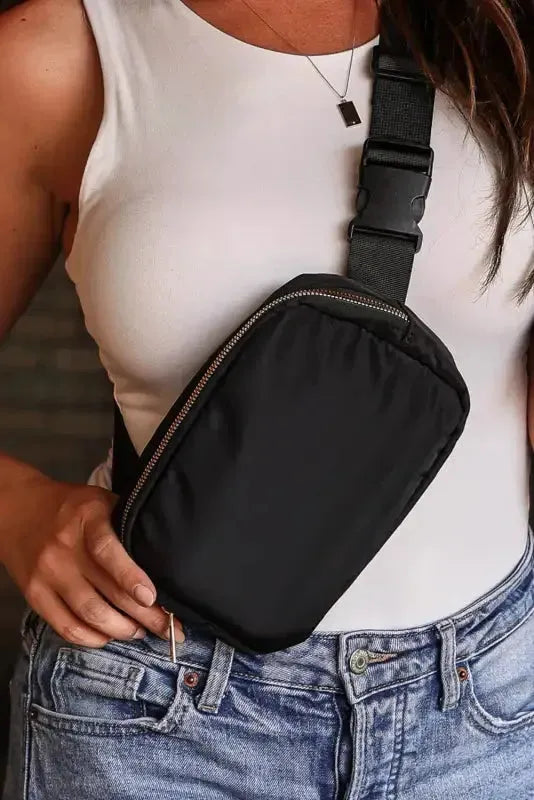 Casual Waterproof Zipped Crossbody Chest Bag 20*5*14cm-5