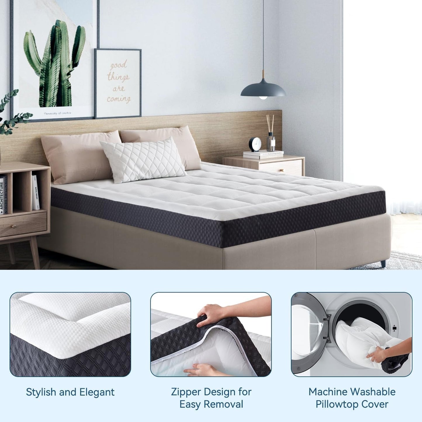 Cooling Gel Memory Foam Queen Mattress with Pillowtop-4