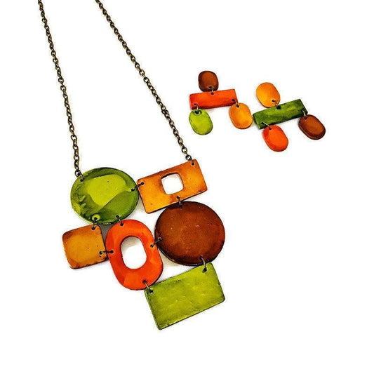 Large Statement Jewelry Set with Earthy Boho Style-0