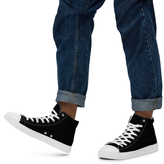 Anacotte Men’s high top canvas shoes black-1