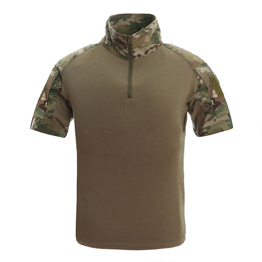 Mens Camouflage Tactical T Shirts Summer Short Sleeve Airsoft Army Combat T-shirts Performance Tops Military Clothing-0